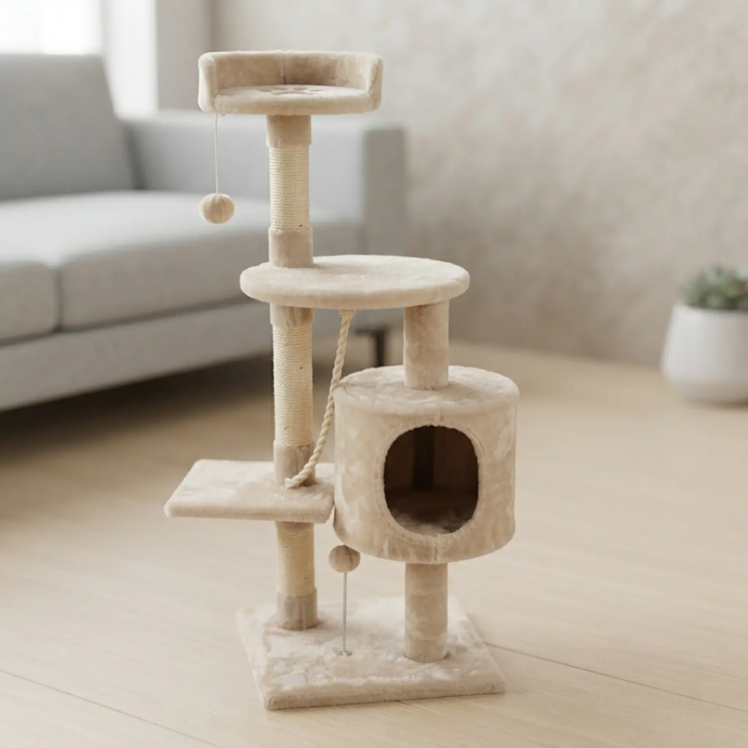 Rascador para Gatos Creta Compacto de Sisal Natural 1