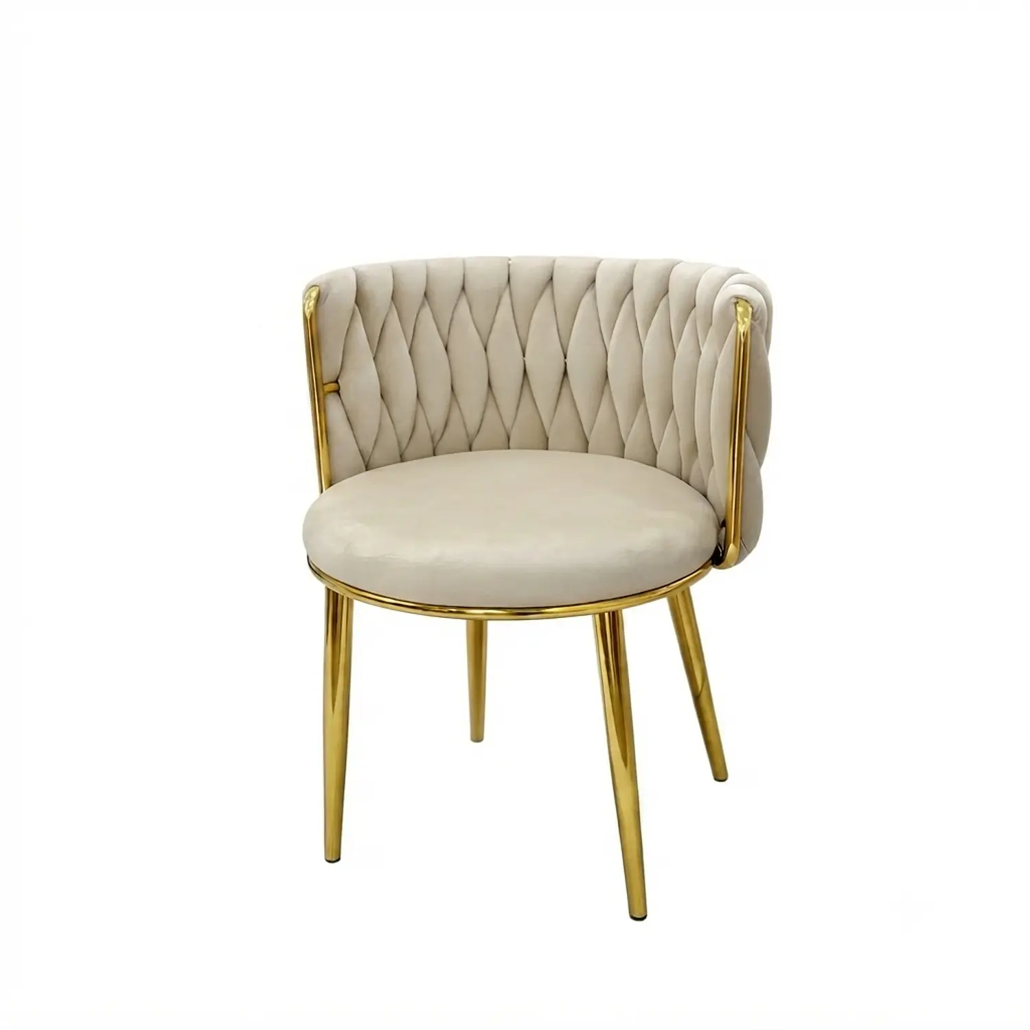 Silla de Manicure Girona Velvet con Patas Doradas 8
