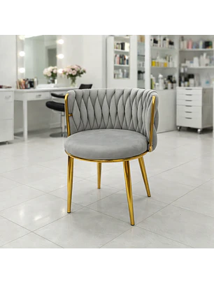 Silla de Manicure Girona Velvet con Patas Doradas