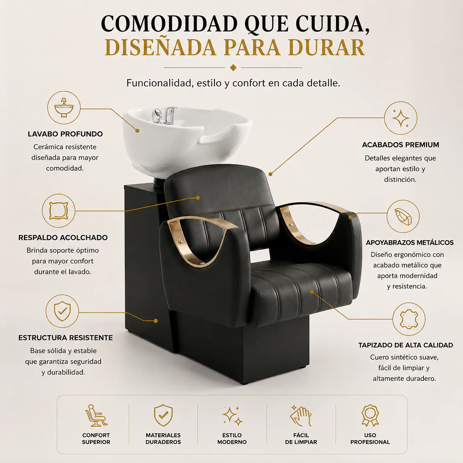 Lavapelo Costa Azahar Ébano Dorado Pro Cerámica Blanca 2