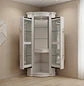 Vitrina de Cristal Sofía Blanca con Repisas de Vidrio y Cajón - Miniatura 1