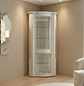 Vitrina de Cristal Sofía Blanca con Repisas de Vidrio y Cajón - Miniatura 3