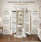 Vitrina de Cristal Sofía Blanca con Repisas de Vidrio y Cajón - Miniatura 2