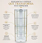 Vitrina Licorera de Cristal Curva con Detalles Dorados y Repisas - Miniatura 2