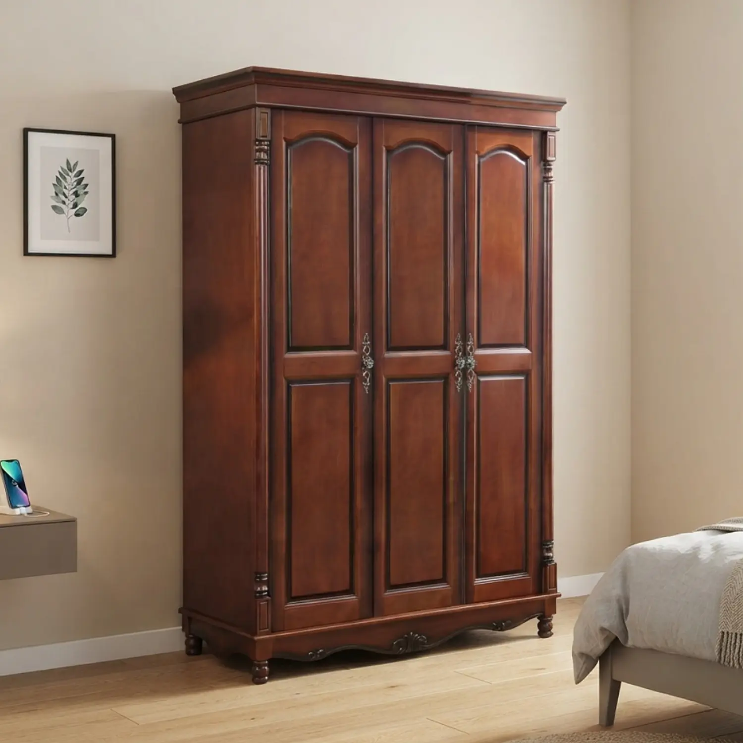 Clóset Clásico de Caoba 3 Puertas de Madera 1
