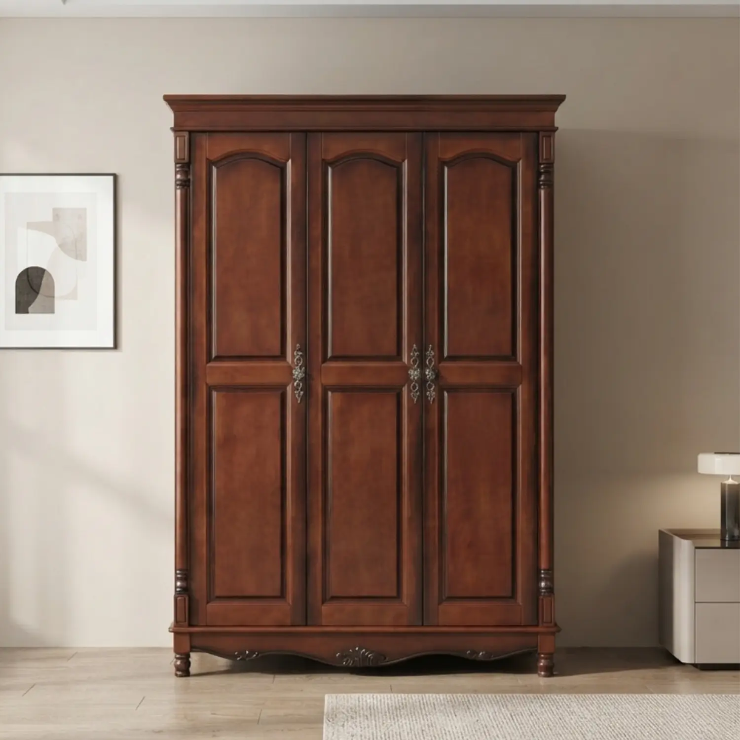 Clóset Clásico de Caoba 3 Puertas de Madera 4
