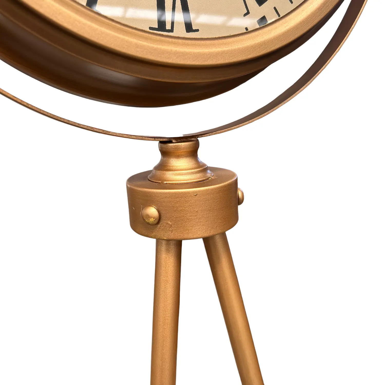 Reloj de Pie Dorado Vintage con Engranajes 5