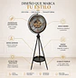 Reloj de Pie Negro con Repisa y Engranajes Decorativos - Miniatura 2