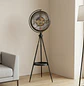 Reloj de Pie Negro con Repisa y Engranajes Decorativos - Miniatura 3