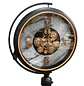 Reloj de Pie Negro con Repisa y Engranajes Decorativos - Miniatura 6