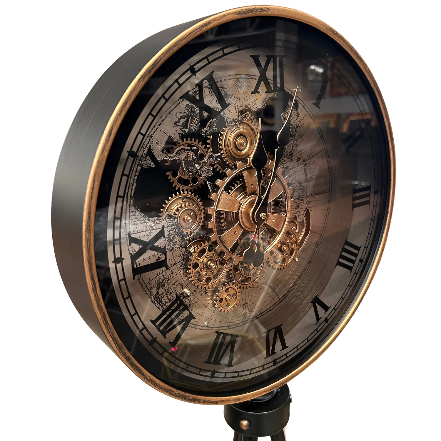Reloj de Pie Negro con Dorado Vintage Decorativo 5