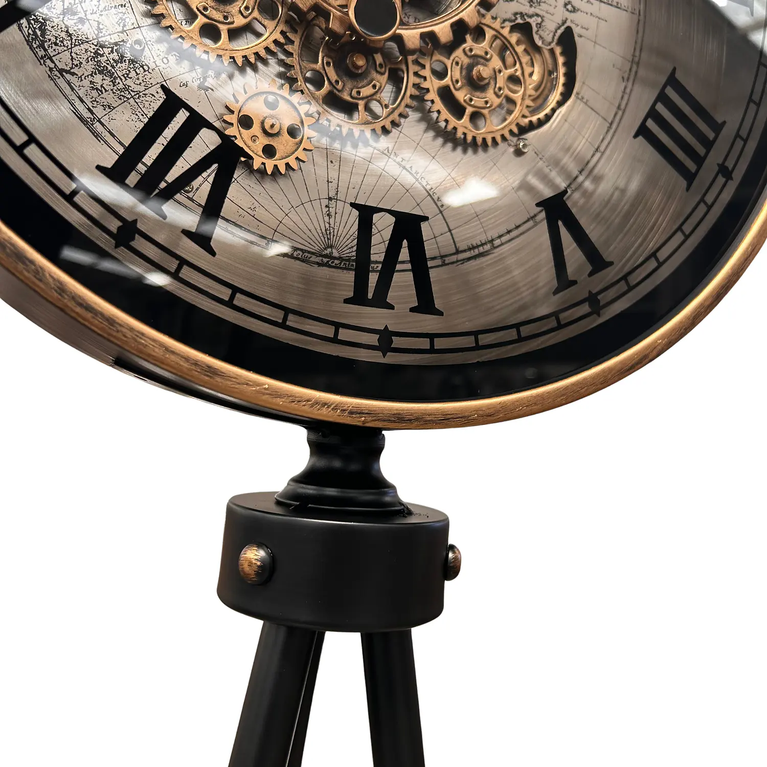 Reloj de Pie Negro con Dorado Vintage Decorativo 6