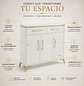 Gabetero Santiago Blanco con Detalles Dorados de 4 Puertas - Miniatura 2