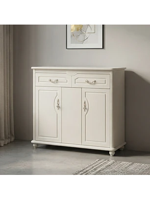 Mueble Vintage Blanco Verona con Cajones y Puertas de Madera