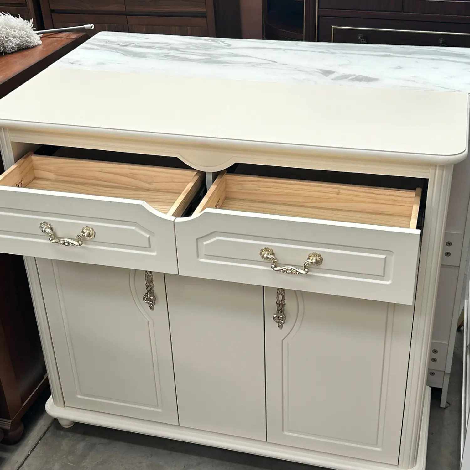 Mueble Vintage Blanco Verona con Cajones y Puertas de Madera 4