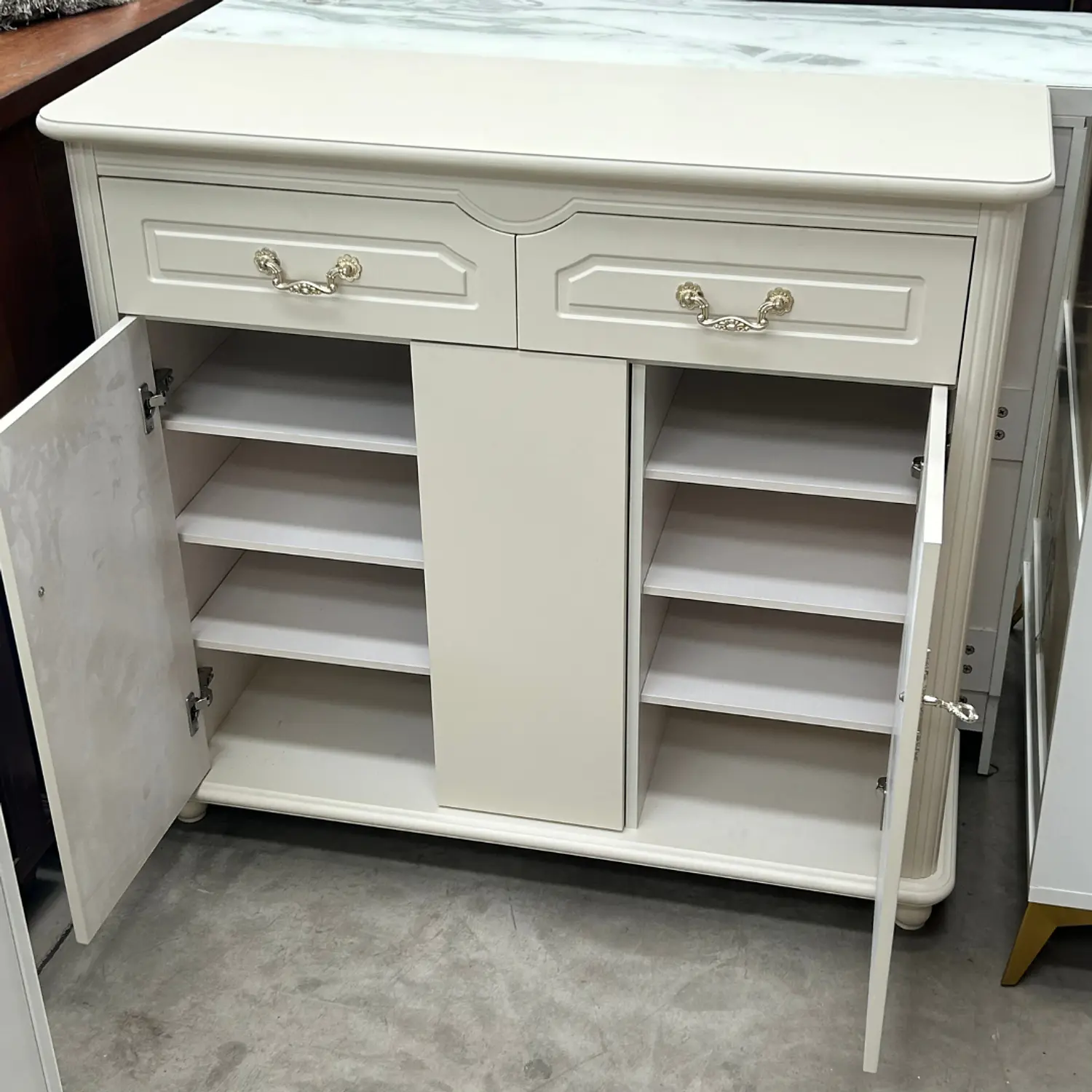 Mueble Vintage Blanco Verona con Cajones y Puertas de Madera 5
