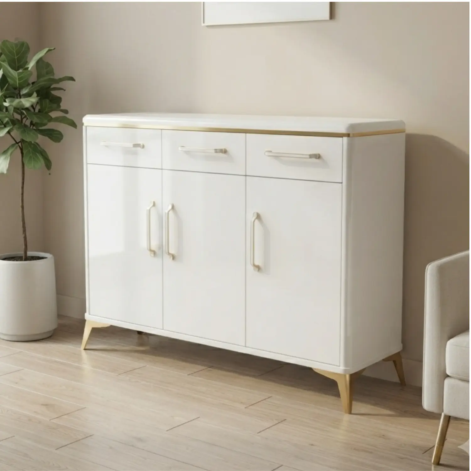 Mueble para Cocina Triple Oslo Blanco con 3 Cajones y 3 Puertas 1