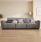 Sofá de Cuero Reclinable Indonesia Gris 3 Cuerpos - Miniatura 1