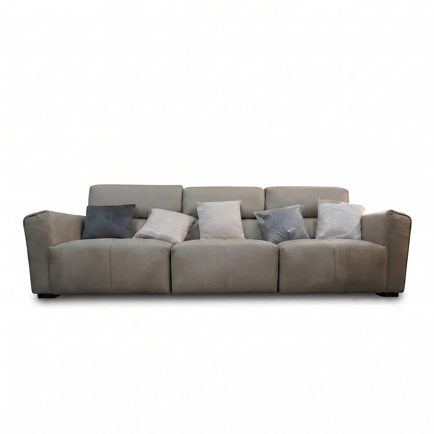 Sofá de Cuero Reclinable Indonesia Gris 3 Cuerpos 5