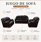Juego de Sofá Berlín 3, 2 y 1 Cuerpos en Ecocuero Color Chocolate - Miniatura 2