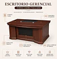 Escritorio Gerencial Viena Caoba Tallado Premium - Miniatura 2