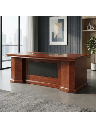 Escritorio Gerencial Viena Caoba Tallado Premium