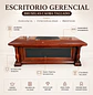 Escritorio Gerencial Bruselas Caoba Tallado - Miniatura 2