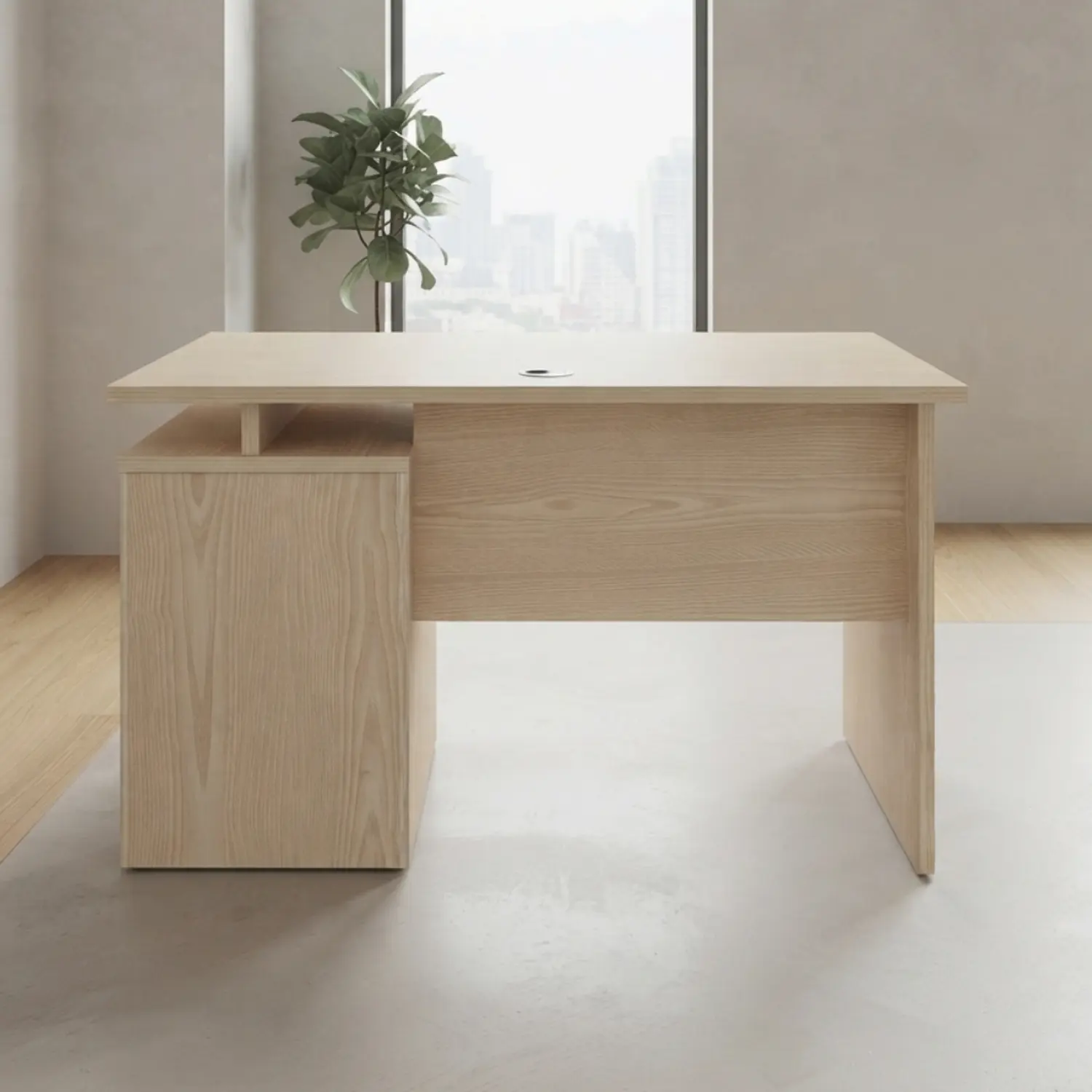 Escritorio Ejecutivo Austin Clásico con 3 Cajones Madera Beige 3