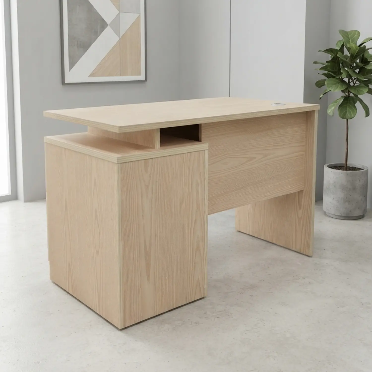 Escritorio Ejecutivo Austin Clásico con 3 Cajones Madera Beige 1