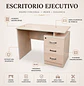 Escritorio Ejecutivo Austin Clásico con 3 Cajones Madera Beige - Miniatura 2