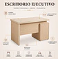 Escritorio Ejecutivo Clásico Milán con 3 Cajones Color Beige - Miniatura 2