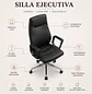 Silla de Oficina Ejecutiva Milano Alta en Ecocuero Negro - Miniatura 2