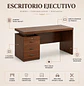 Escritorio Ejecutivo Clásico Verona 3 Cajones Nogal Walnut - Miniatura 2