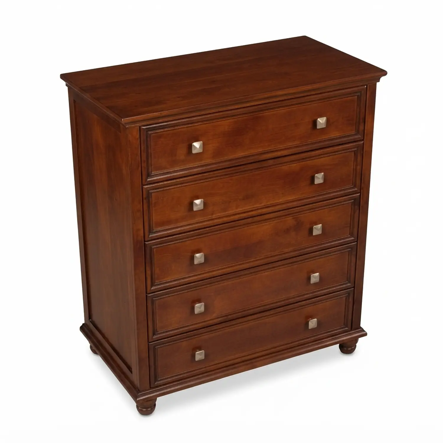 Cómoda Verona 5 Cajones de Madera Color Nogal Clásica 4