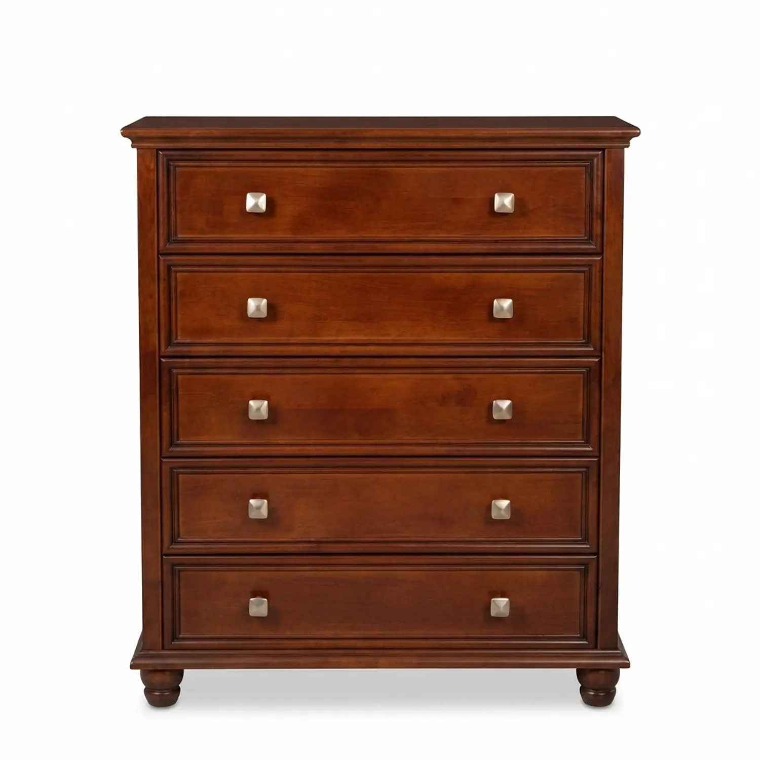 Cómoda Verona 5 Cajones de Madera Color Nogal Clásica 5