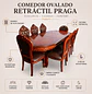 Comedor Ovalado Retráctil Praga 8 Puestos de Madera Clásico - Miniatura 2