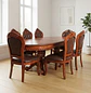 Comedor Ovalado Retráctil Praga 8 Puestos de Madera Clásico - Miniatura 3
