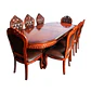 Comedor Ovalado Retráctil Praga 8 Puestos de Madera Clásico - Miniatura 5