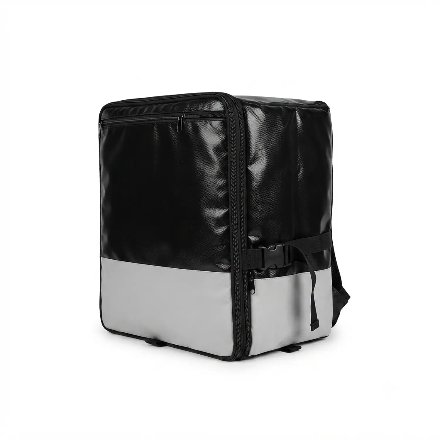 Mochila Delivery Térmica Impermeable Extensible Negra y Gris 80L 6