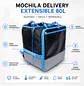 Mochila Delivery Extensible Impermeable 80L Negra y Azul - Miniatura 2