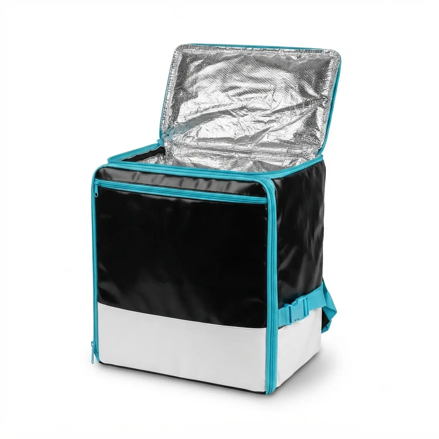 Mochila Delivery Extensible Impermeable 80L Negra y Azul 5