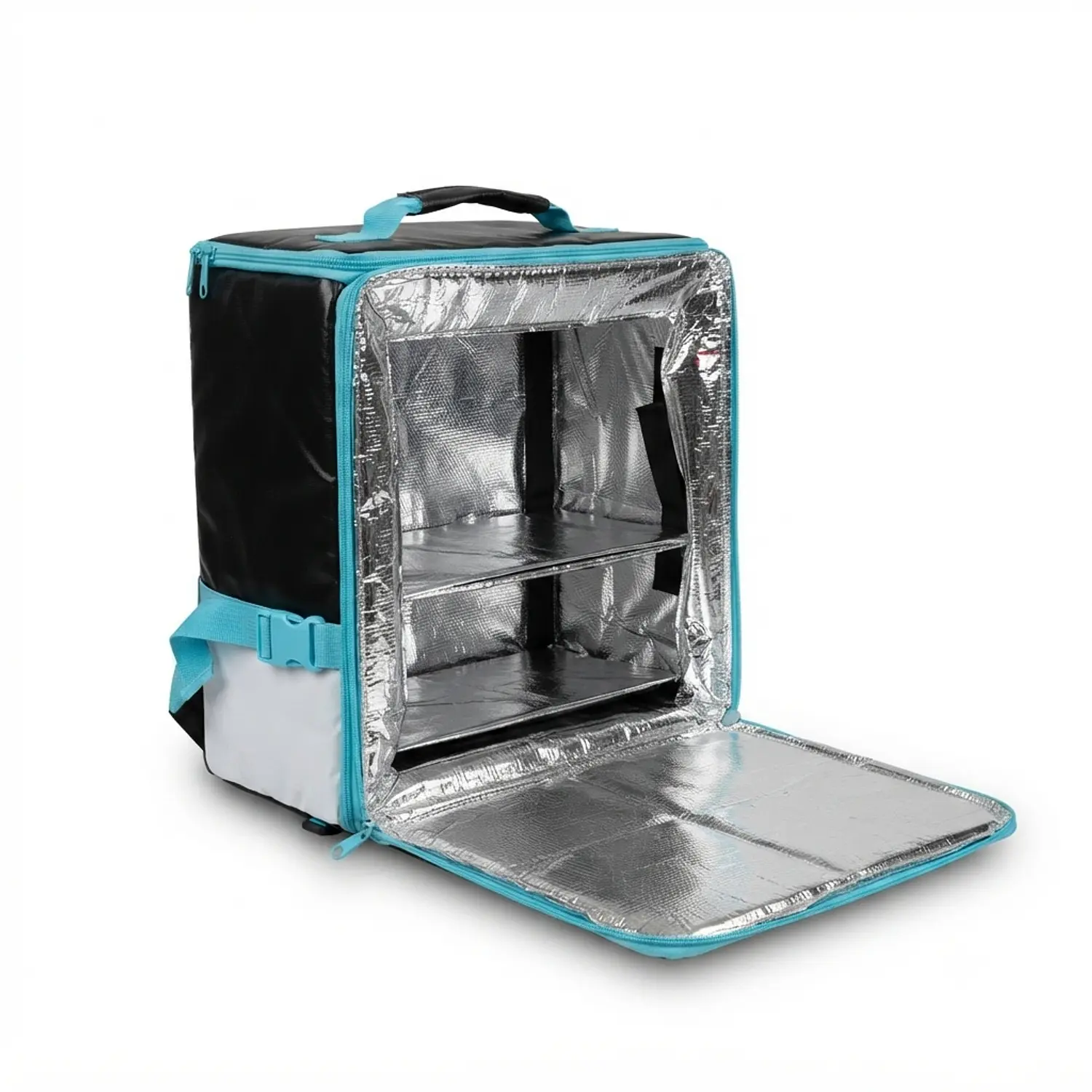 Mochila Delivery Extensible Impermeable 80L Negra y Azul 6
