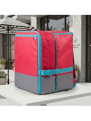 Mochila Delivery Extensible Impermeable Roja 80L