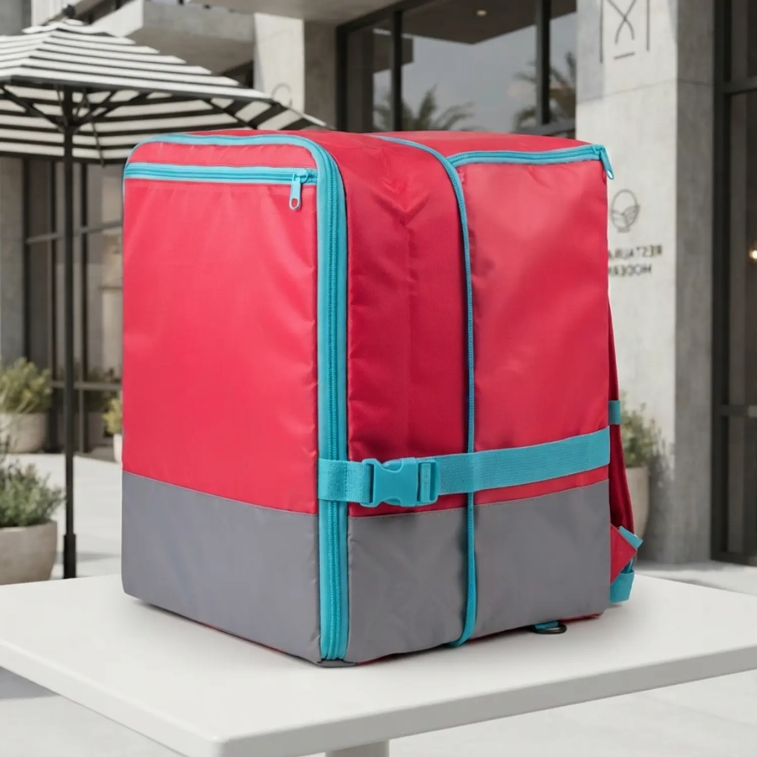 Mochila Delivery Extensible Impermeable Roja 80L 1