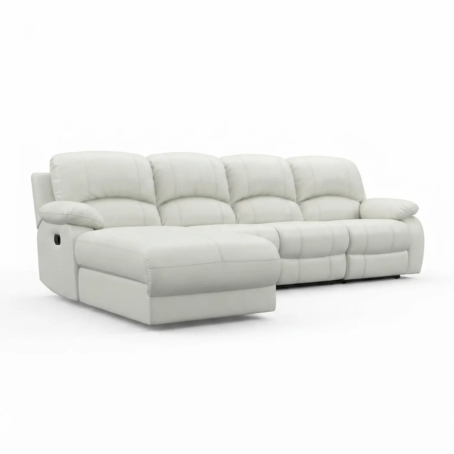 Sofá Seccional Blanco en Ecocuero con Chaise Longue 4 cuerpos 4