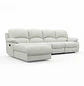 Sofá Seccional Blanco en Ecocuero con Chaise Longue 4 cuerpos - Miniatura 4