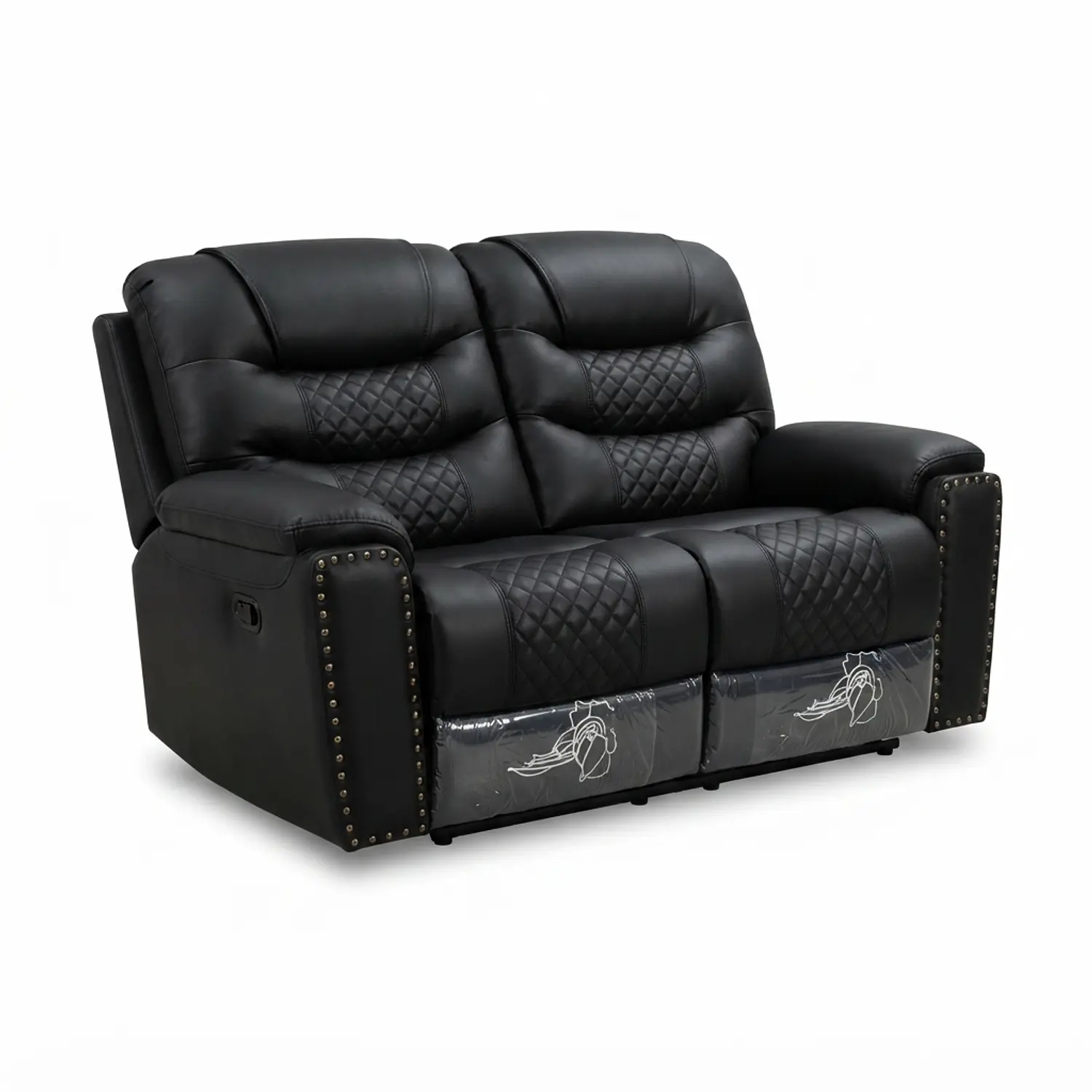 Sofá Tallin 2 Cuerpos Ecocuero Negro 5