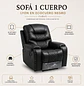 Sofá 1 Cuerpo Lyon en Ecocuero Negro - Miniatura 2