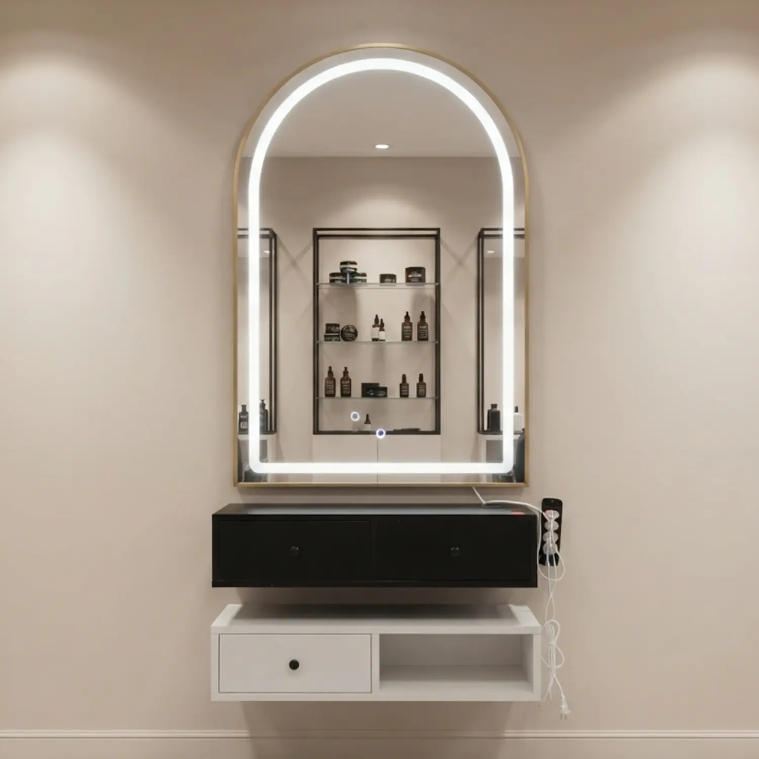 Tocador Espejo LED Irún Aurora Arch con Cajones 1