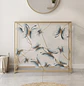 Mesa de Arrimo Dorada con Mariposas y Vidrio Blanco - Miniatura 3
